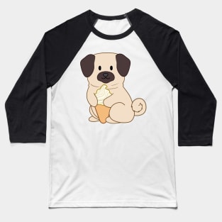 Ice Cream Pug Baseball T-Shirt